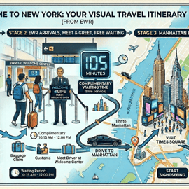 Transfer z lotniska Newark na Manhattan, 105 min oczekiwania