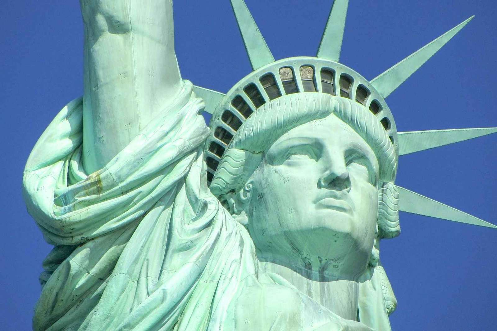 Nowy Jork: Statua Wolności i wyspa Ellis z promem